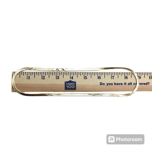 Gold Tone Herringbone Necklace 5mm Fashion Jewelry Layering Necklace 20" - Picture 5 of 7